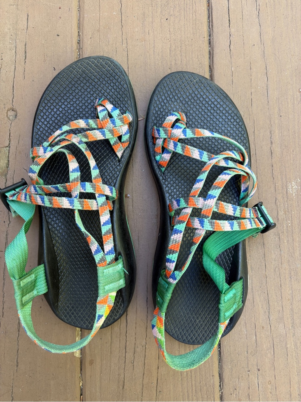Chaco Multi-Color Strap Sport Sandals - Green & Patterned Straps